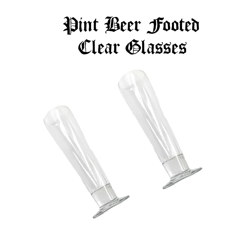 Pint Beer Footed Clear Glasses (2)